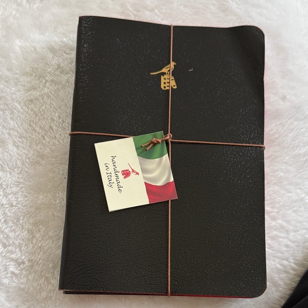 Elegant made in Italy Three Italian thin Black Journals with Gold Accent
